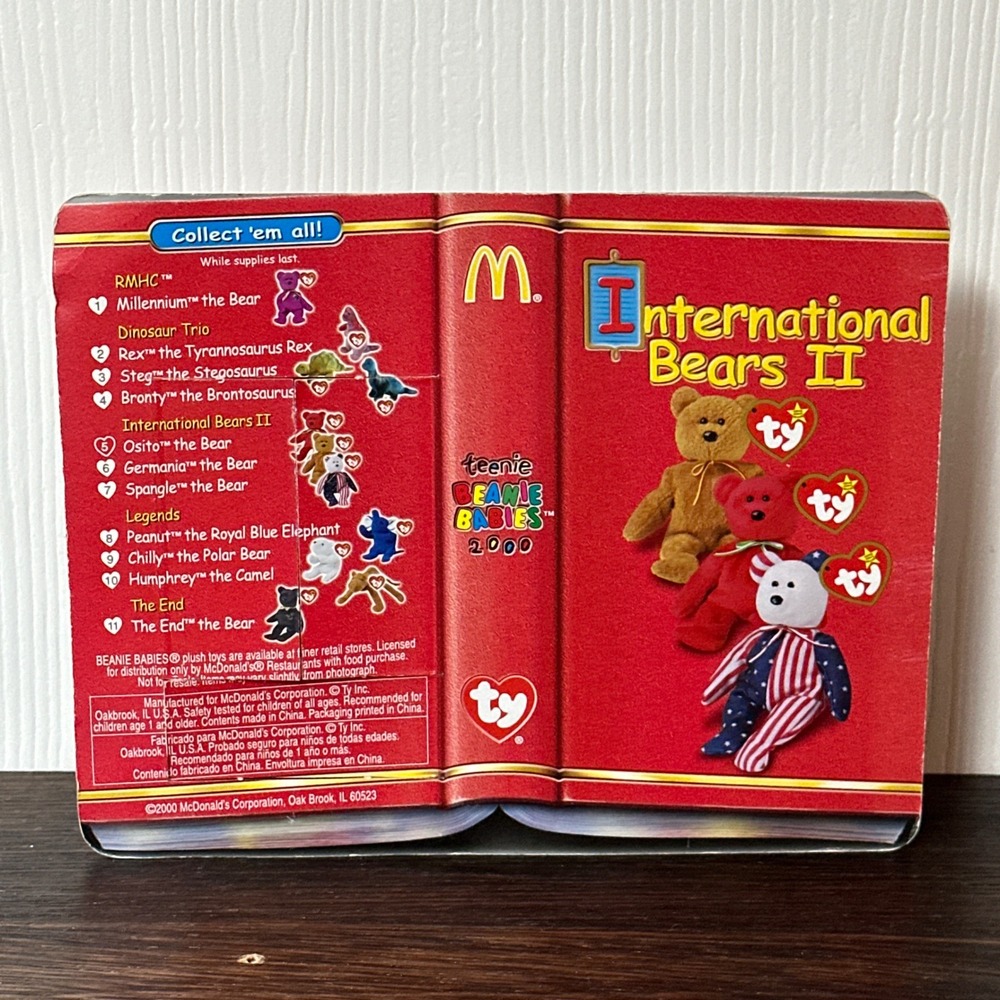 Ty McDonald's Teenie Beanie Babies 2000 Osito the Bear Mexico Red Plush Sealed - Picture 3 of 3